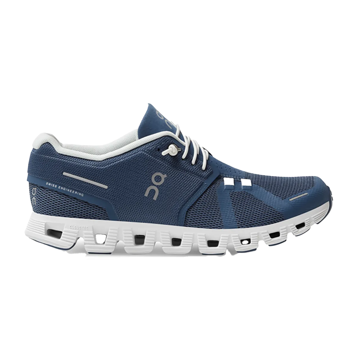 ON Cloud 5 - Denim - Weiß