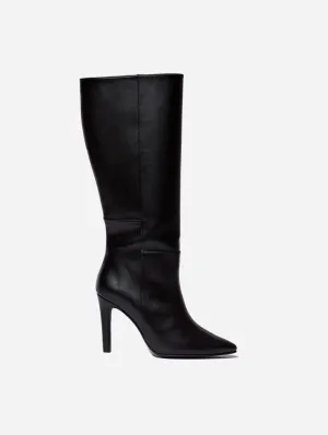 Orchid Vegane Apfel-Leder-Kniestiefel | Schwarz