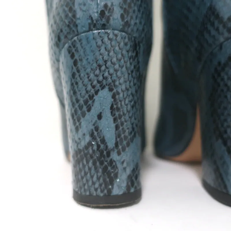 Paris Texas Stiefeletten in Türkis mit Schlangenprägung Größe 37