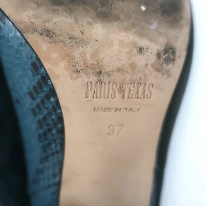 Paris Texas Stiefeletten in Türkis mit Schlangenprägung Größe 37