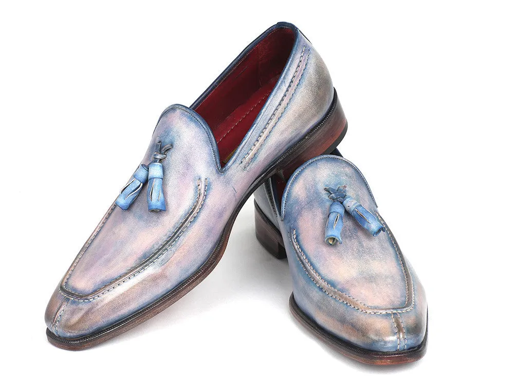 Paul Parkman Schuhe Paul Parkman Herren-Handbemalte Leder-Quastenloafer in Lila