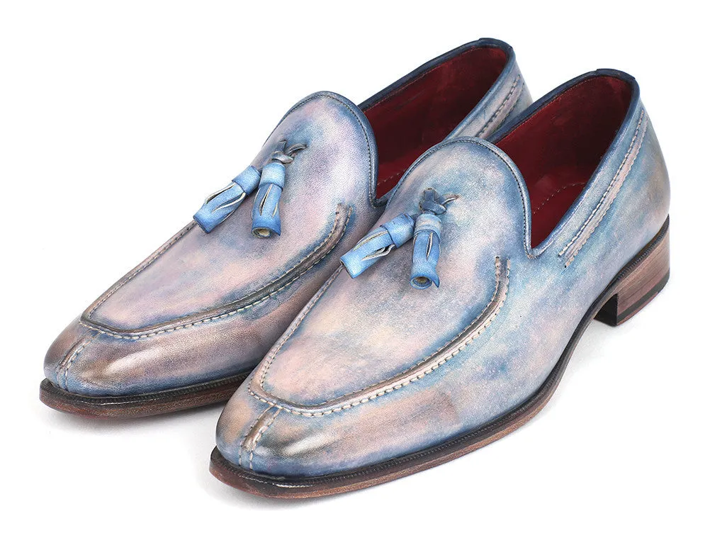 Paul Parkman Schuhe Paul Parkman Herren-Handbemalte Leder-Quastenloafer in Lila