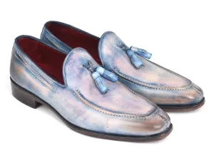 Paul Parkman Schuhe Paul Parkman Herren-Handbemalte Leder-Quastenloafer in Lila