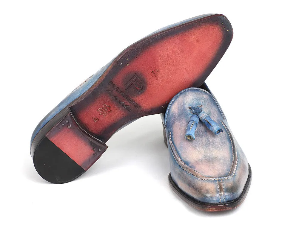 Paul Parkman Schuhe Paul Parkman Herren-Handbemalte Leder-Quastenloafer in Lila