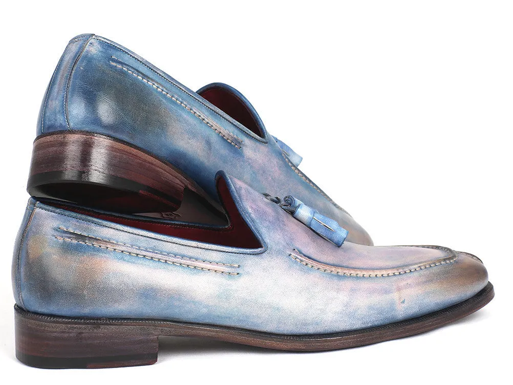 Paul Parkman Schuhe Paul Parkman Herren-Handbemalte Leder-Quastenloafer in Lila