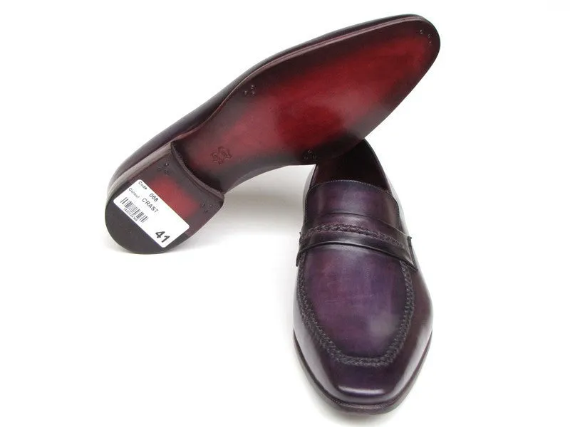Paul Parkman Schuhe Paul Parkman Herren Handgemachte Leder Loafers in Lila
