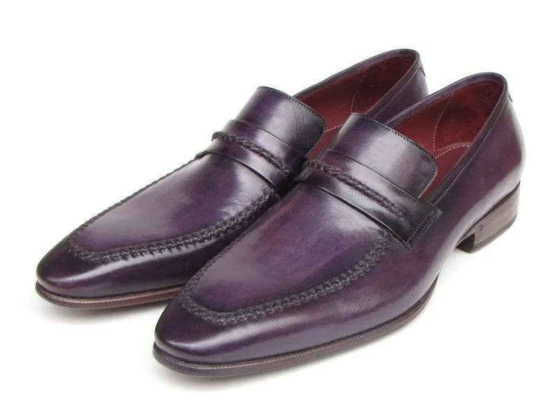 Paul Parkman Schuhe Paul Parkman Herren Handgemachte Leder Loafers in Lila