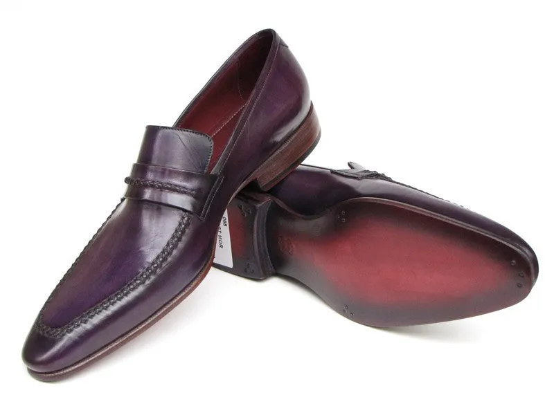 Paul Parkman Schuhe Paul Parkman Herren Handgemachte Leder Loafers in Lila