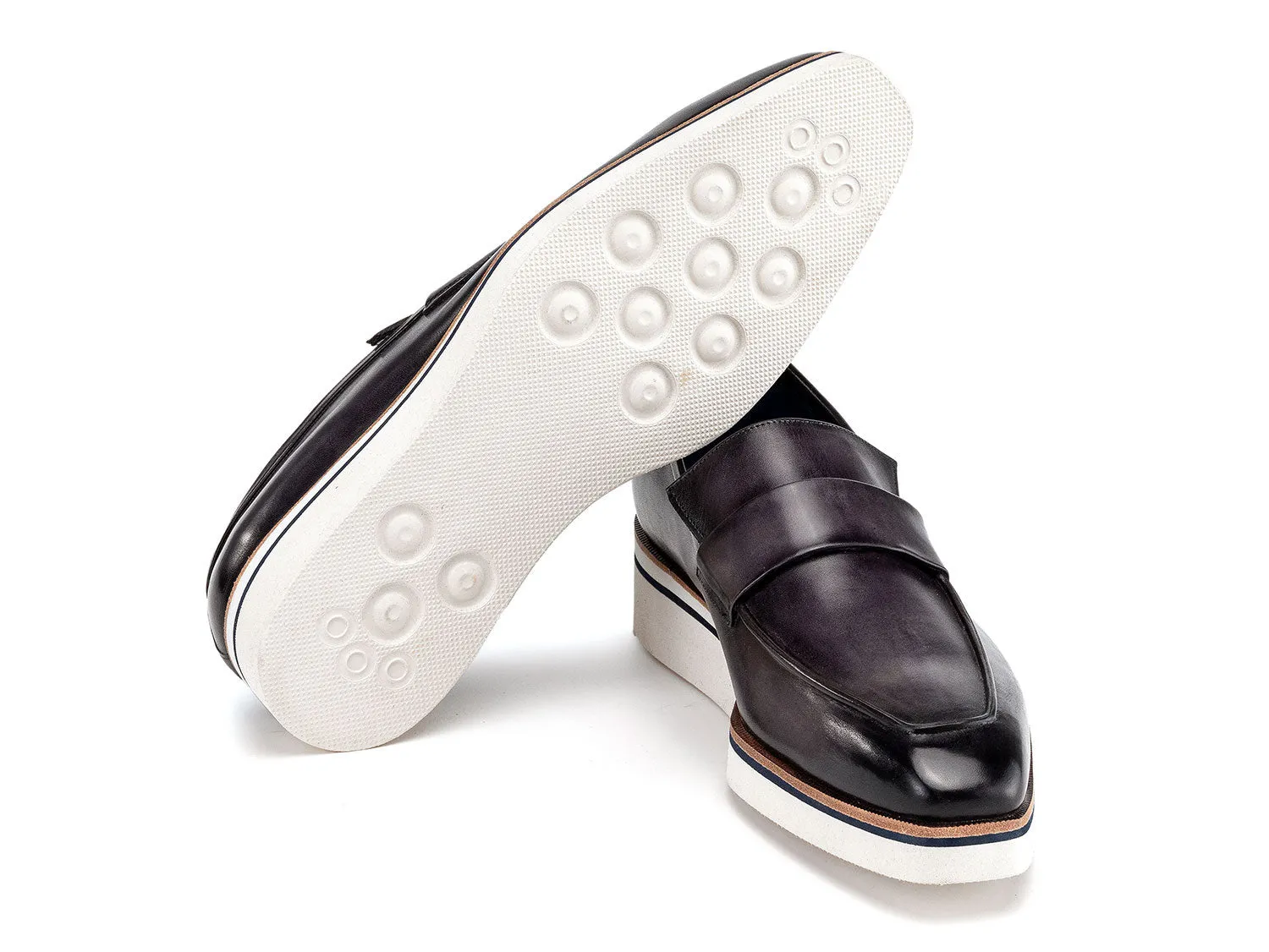 Paul Parkman Schuhe Paul Parkman Herren elegante Freizeit-Lederloafers in Grau