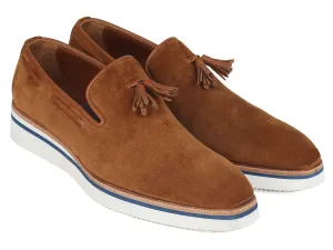 Paul Parkman Schuhe Paul Parkman Herren elegante Freizeit-Quastenloafer in Kamel Wildleder