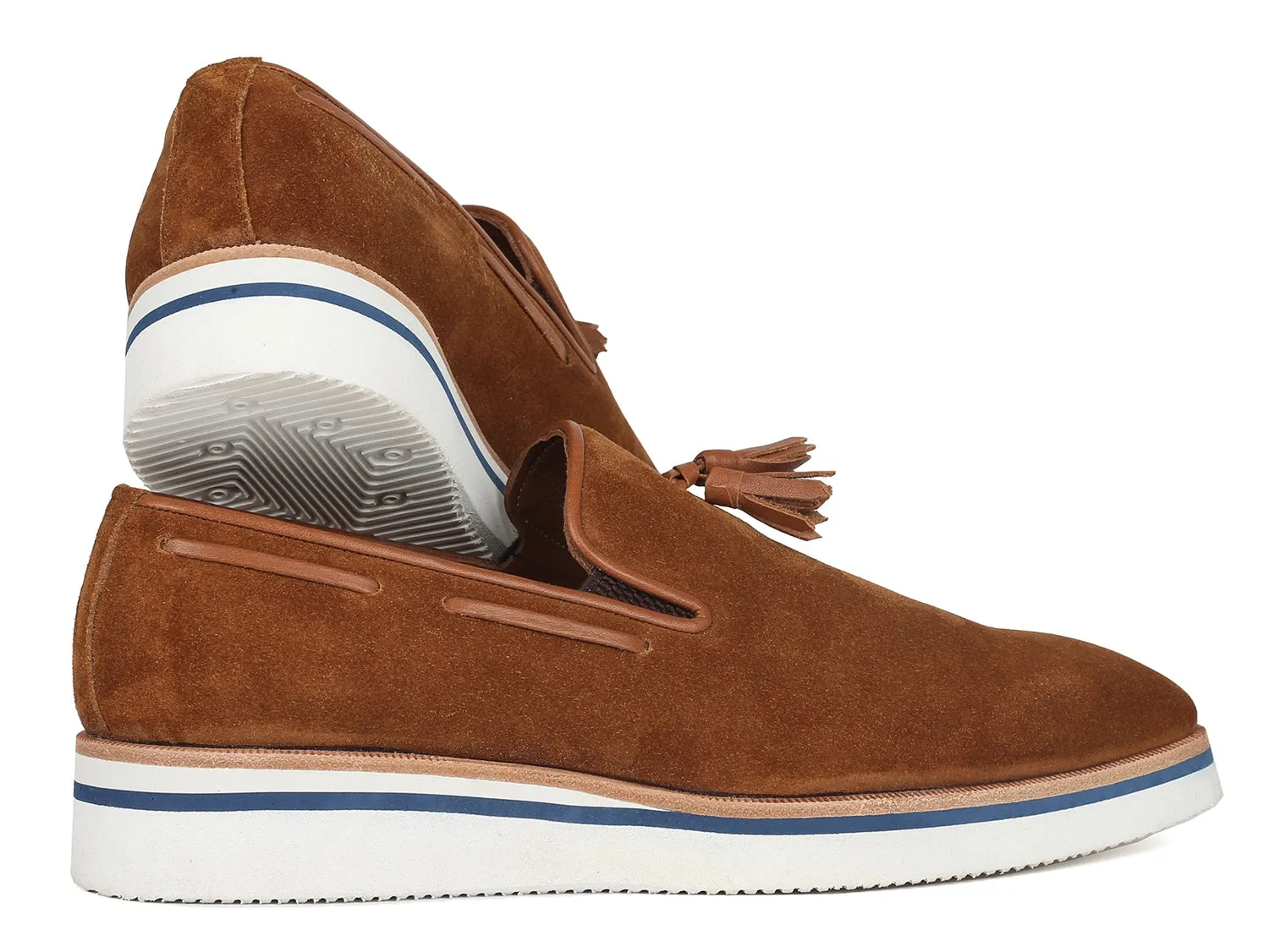 Paul Parkman Schuhe Paul Parkman Herren elegante Freizeit-Quastenloafer in Kamel Wildleder