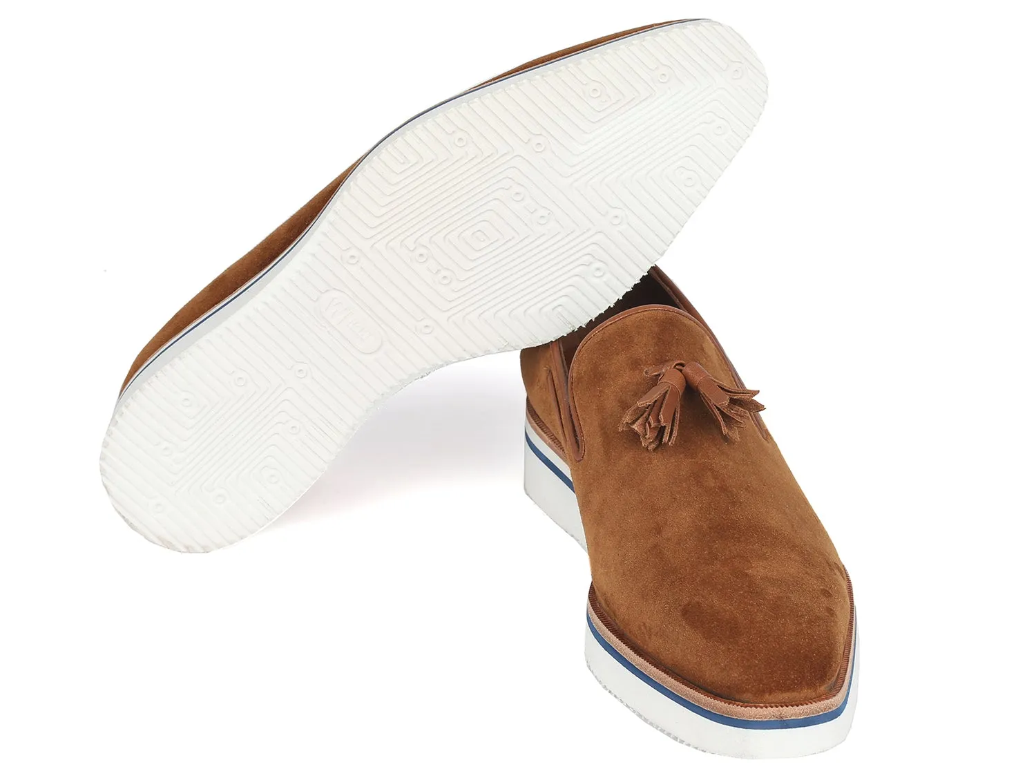 Paul Parkman Schuhe Paul Parkman Herren elegante Freizeit-Quastenloafer in Kamel Wildleder