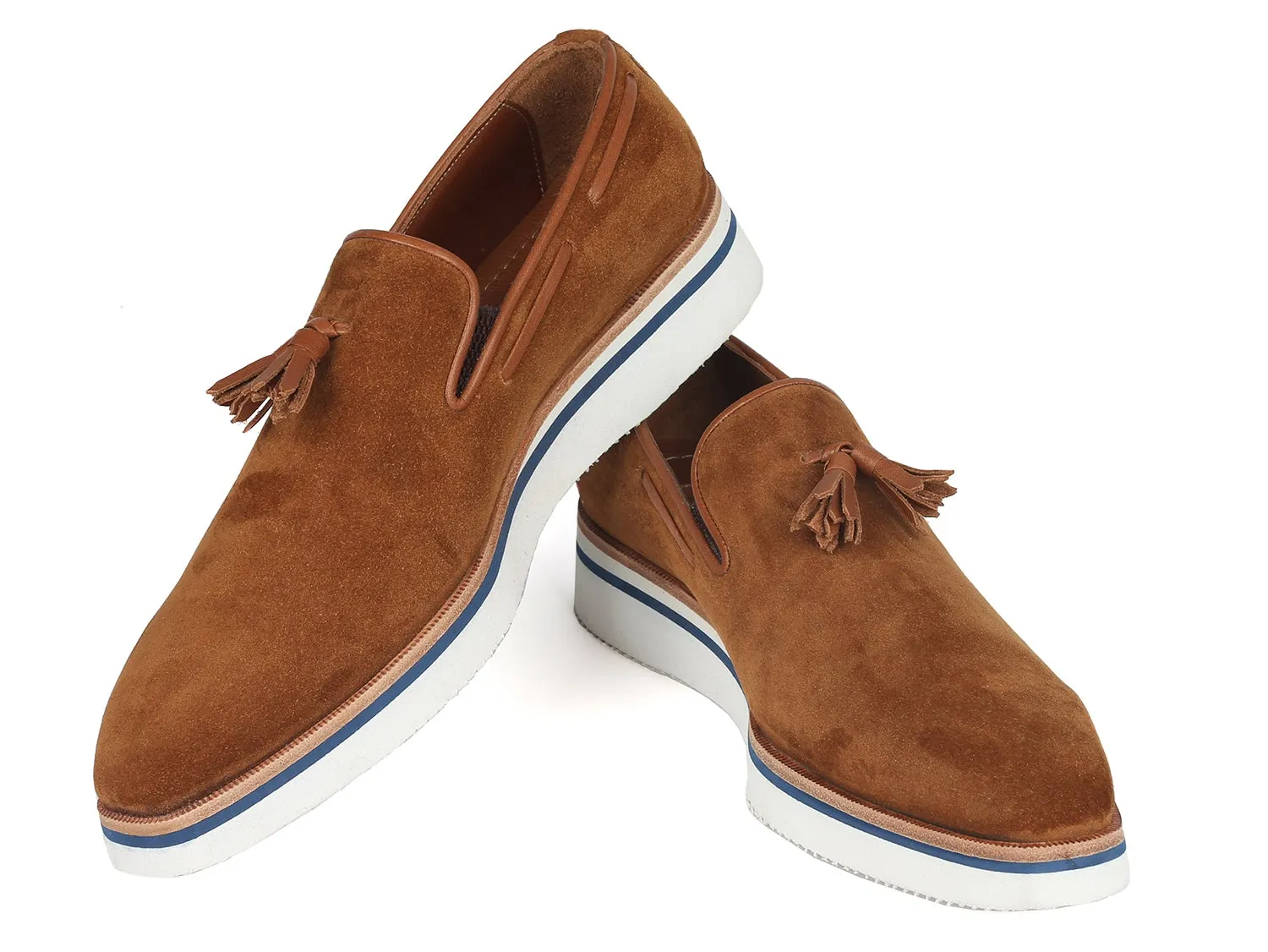 Paul Parkman Schuhe Paul Parkman Herren elegante Freizeit-Quastenloafer in Kamel Wildleder