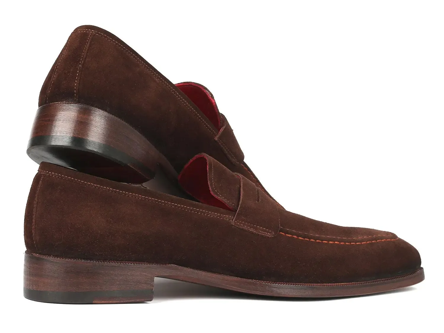 Paul Parkman Schuhe Paul Parkman Herren Wildleder Penny Loafers in Braun