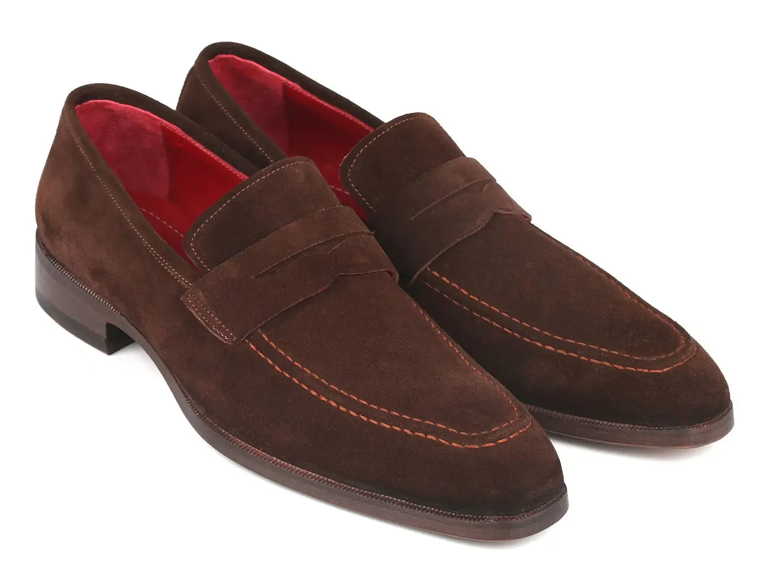 Paul Parkman Schuhe Paul Parkman Herren Wildleder Penny Loafers in Braun
