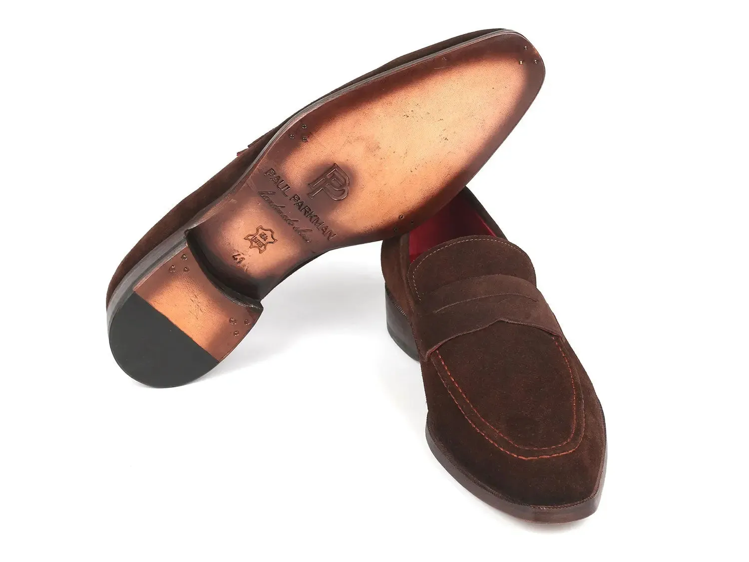 Paul Parkman Schuhe Paul Parkman Herren Wildleder Penny Loafers in Braun