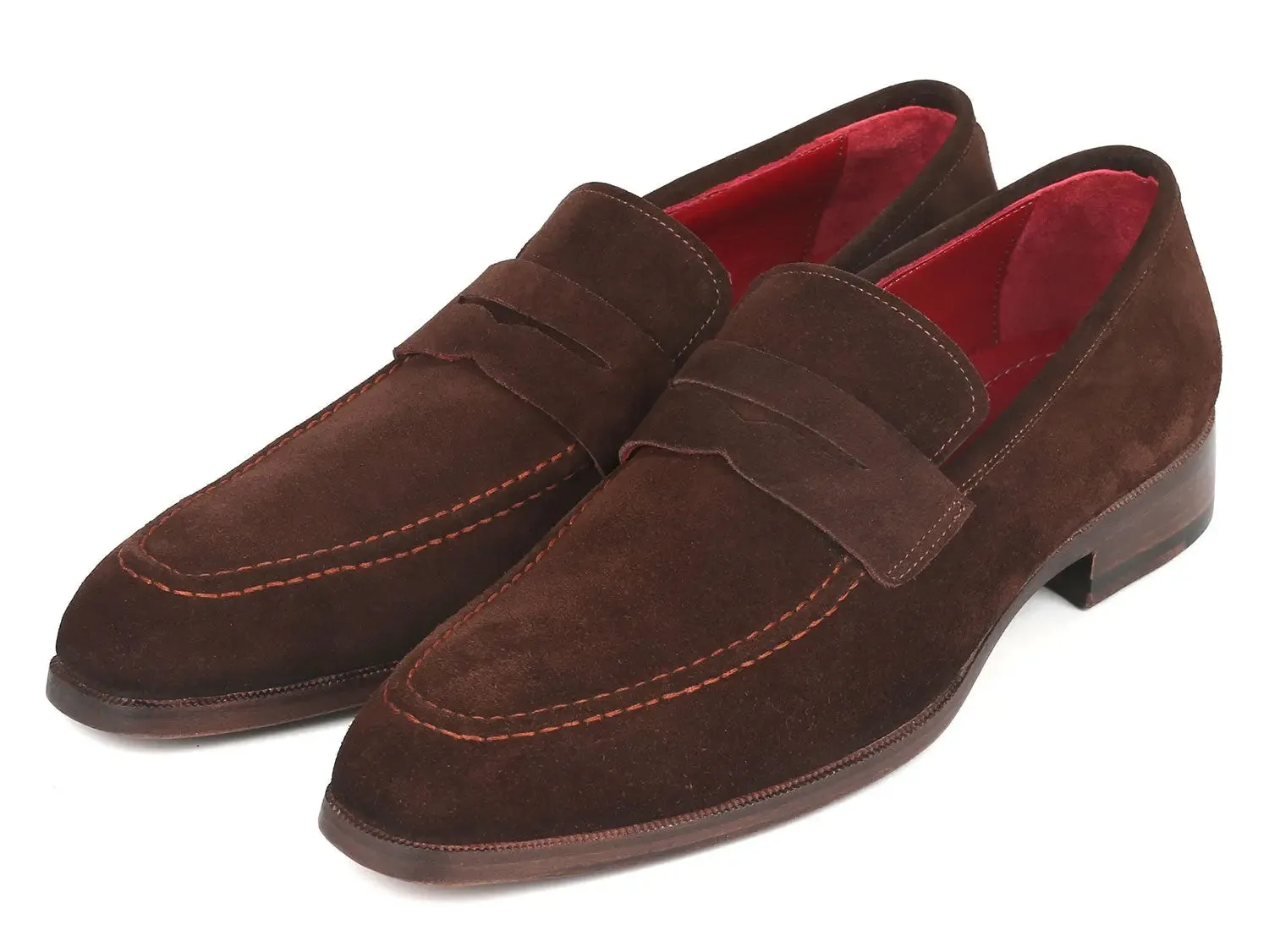 Paul Parkman Schuhe Paul Parkman Herren Wildleder Penny Loafers in Braun