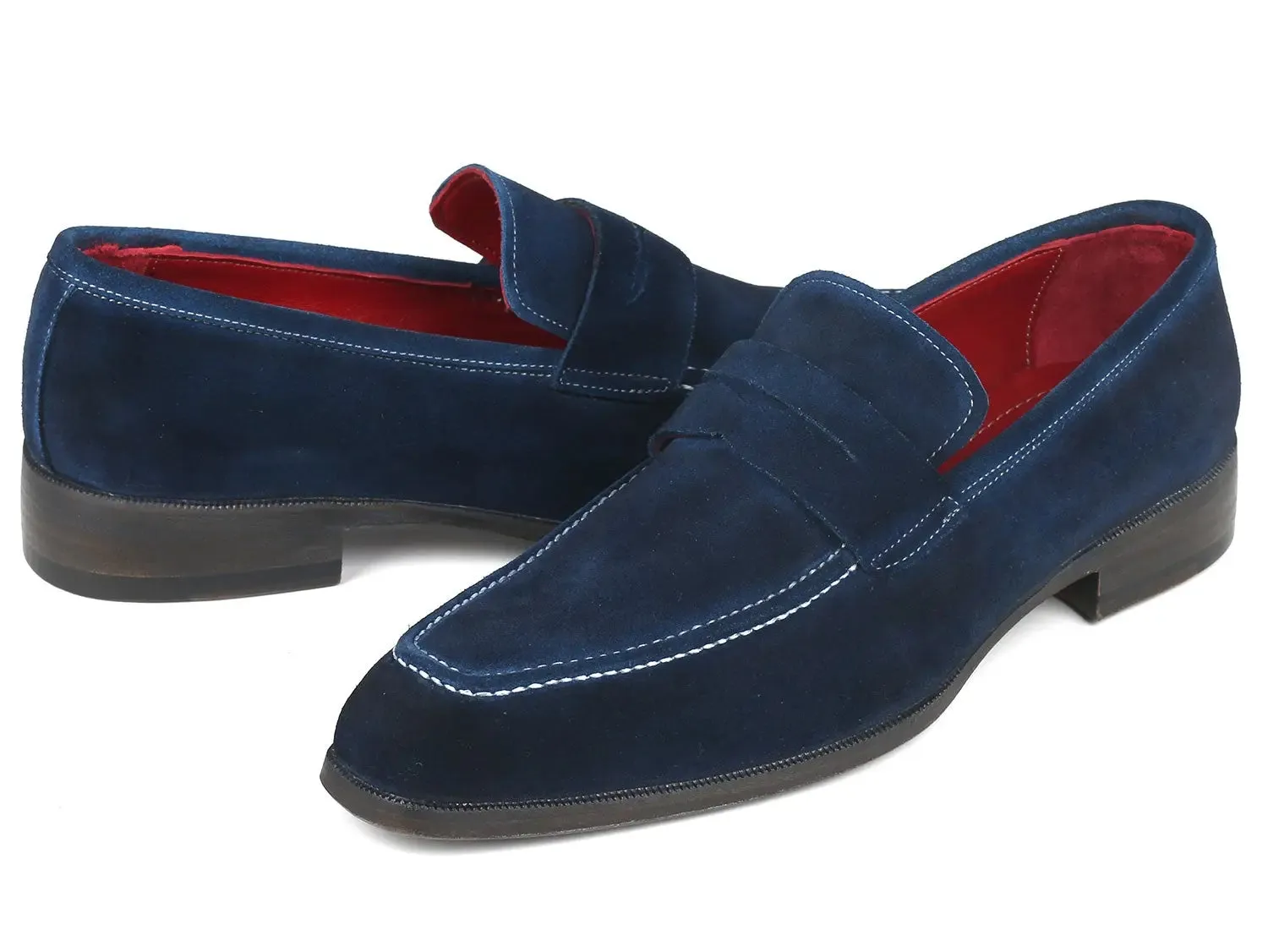 Paul Parkman Schuhe Paul Parkman Herren Wildleder-Penny-Loafer in Marineblau