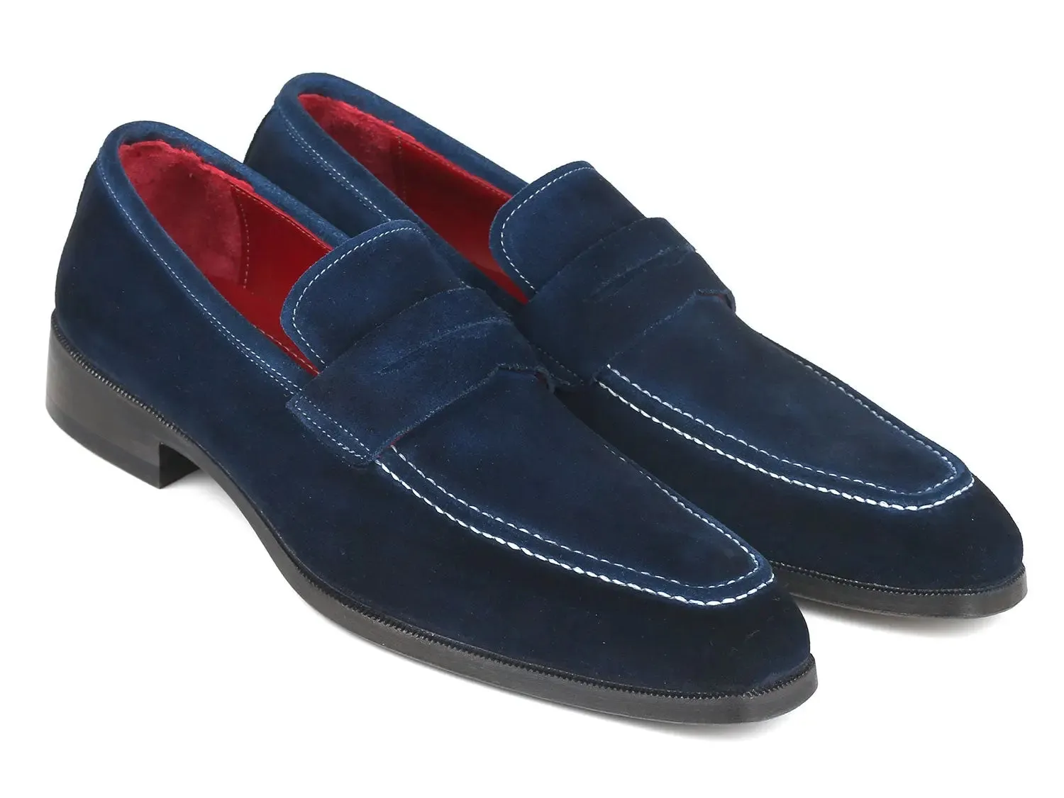 Paul Parkman Schuhe Paul Parkman Herren Wildleder-Penny-Loafer in Marineblau