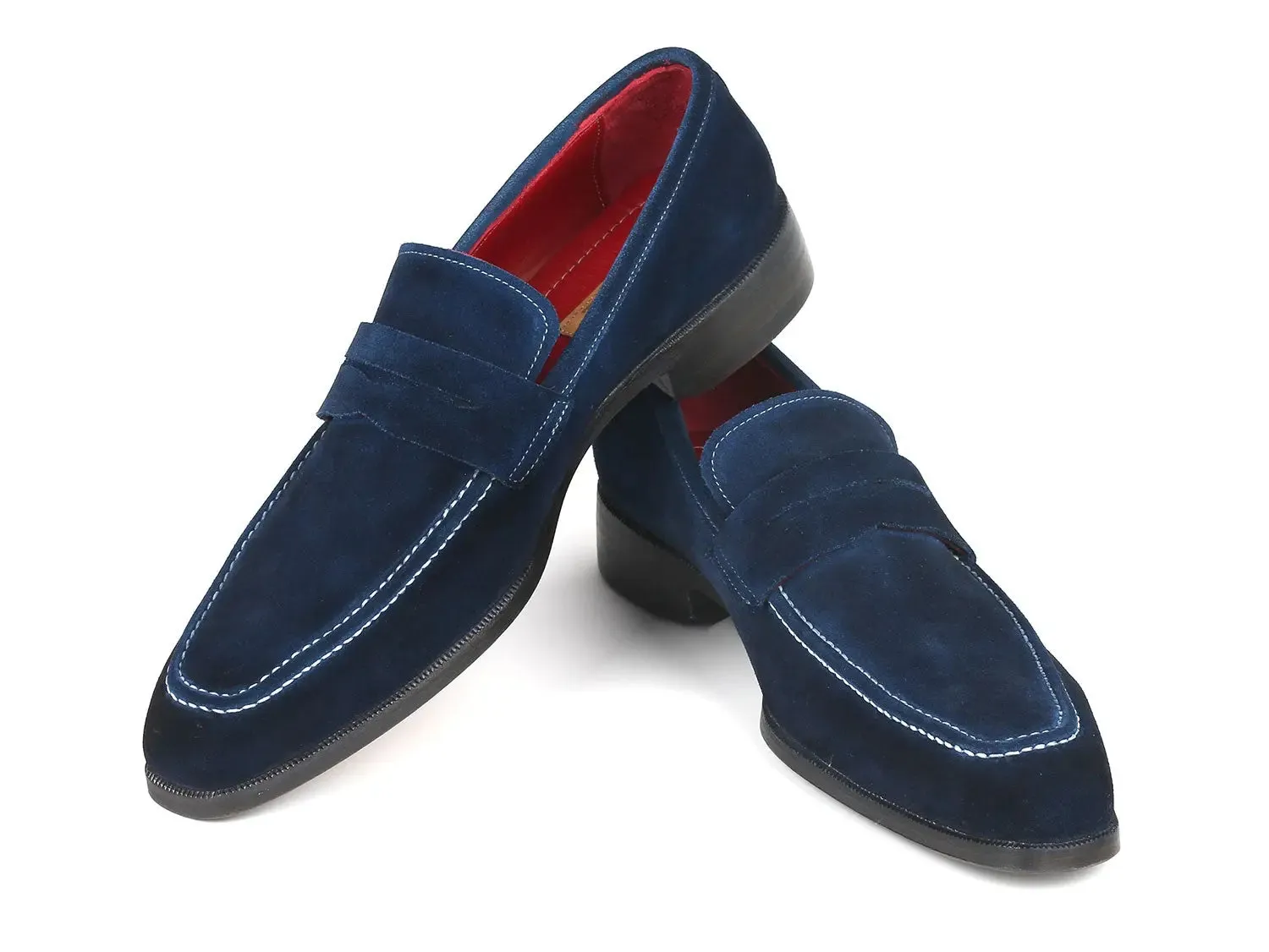 Paul Parkman Schuhe Paul Parkman Herren Wildleder-Penny-Loafer in Marineblau