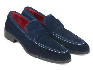 Paul Parkman Schuhe Paul Parkman Herren Wildleder-Penny-Loafer in Marineblau