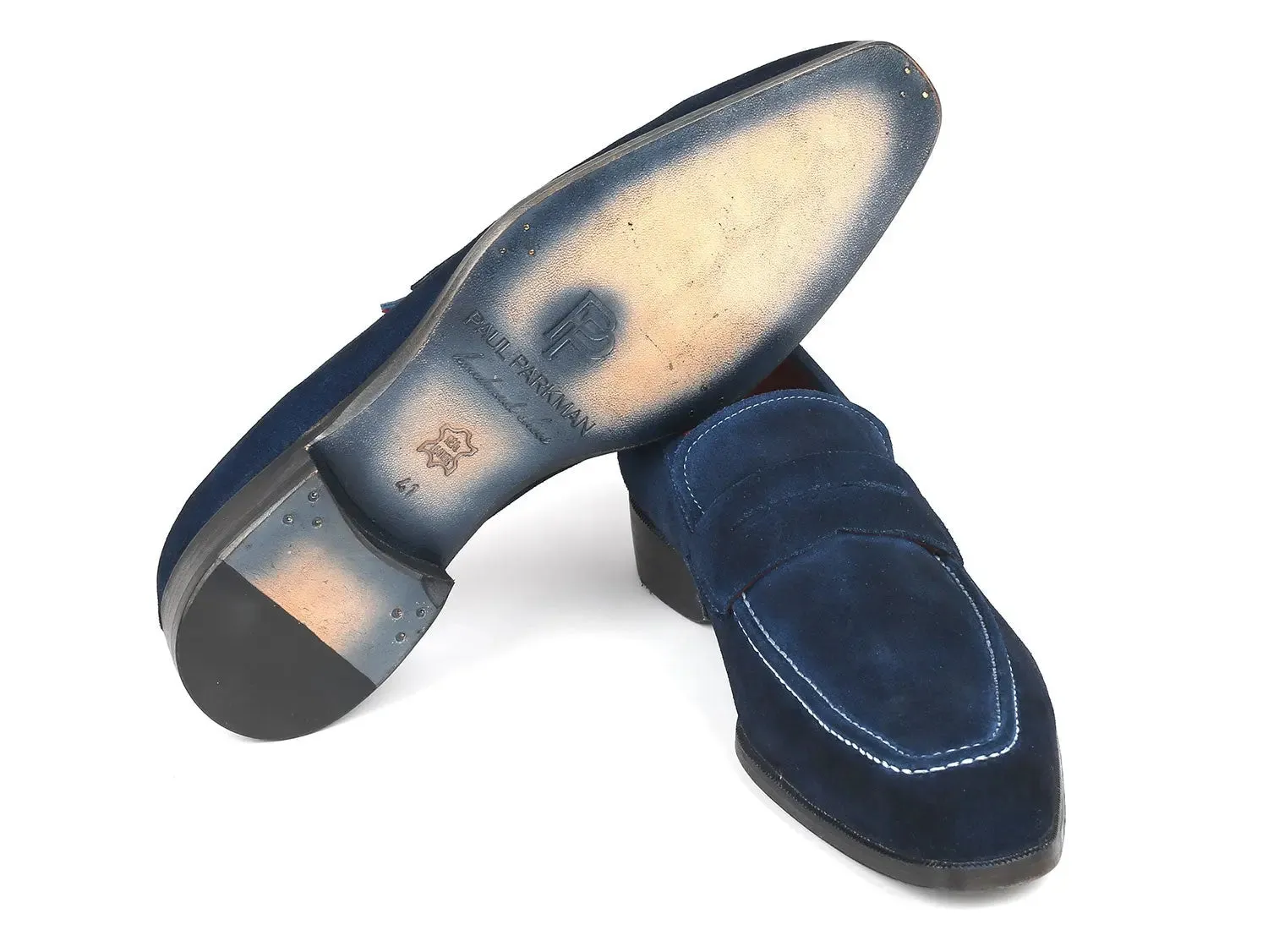 Paul Parkman Schuhe Paul Parkman Herren Wildleder-Penny-Loafer in Marineblau