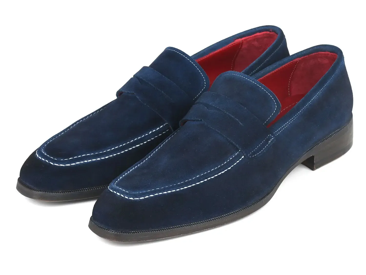 Paul Parkman Schuhe Paul Parkman Herren Wildleder-Penny-Loafer in Marineblau