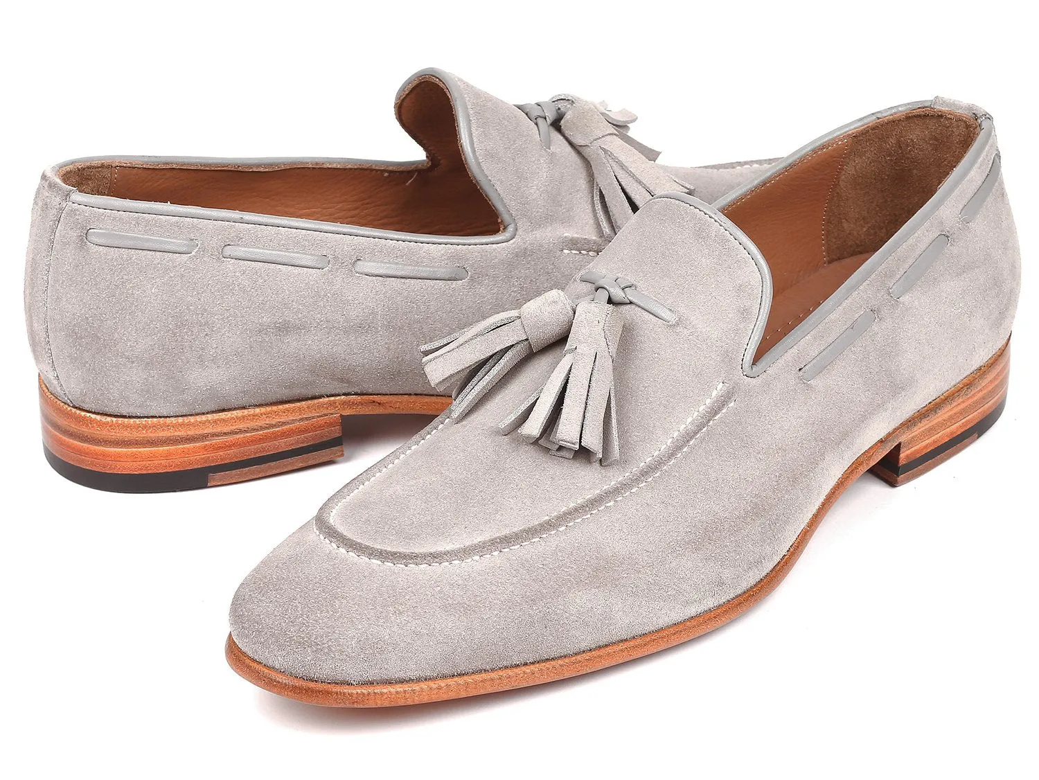 Paul Parkman Schuhe Paul Parkman Herren Wildleder Quasten-Loafer in Grau