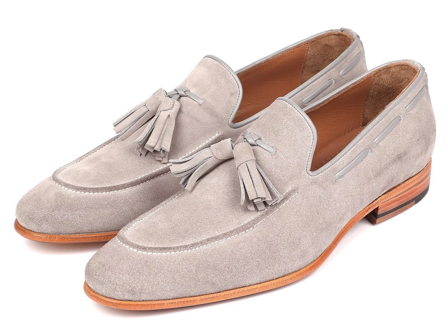 Paul Parkman Schuhe Paul Parkman Herren Wildleder Quasten-Loafer in Grau