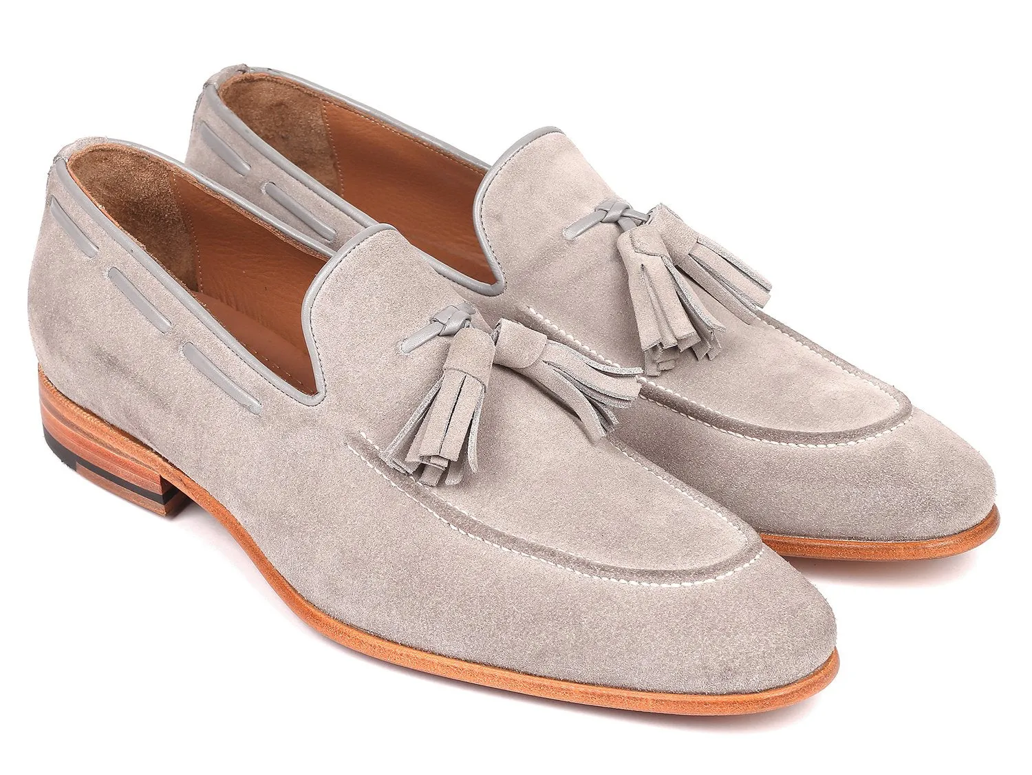 Paul Parkman Schuhe Paul Parkman Herren Wildleder Quasten-Loafer in Grau