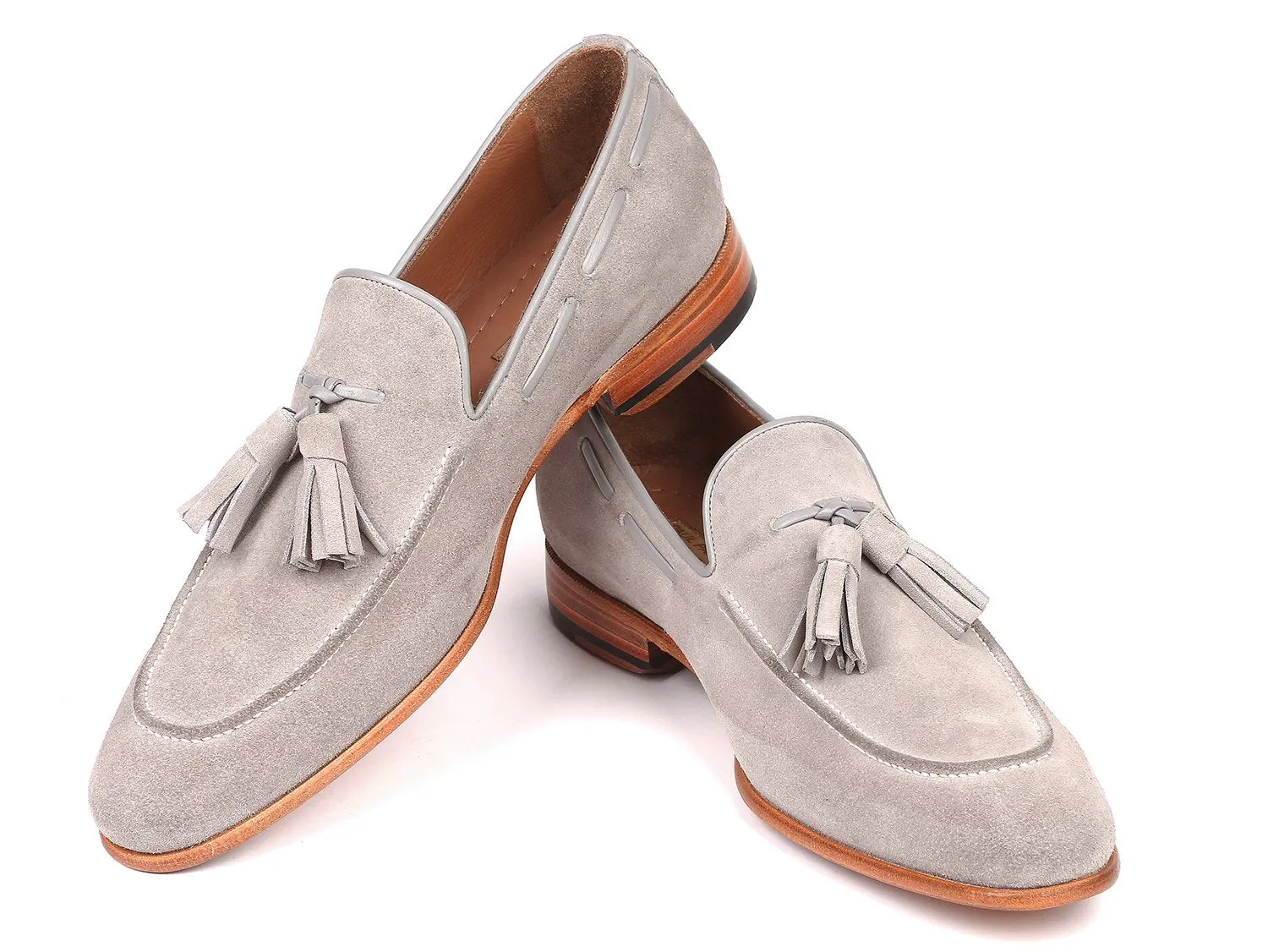 Paul Parkman Schuhe Paul Parkman Herren Wildleder Quasten-Loafer in Grau