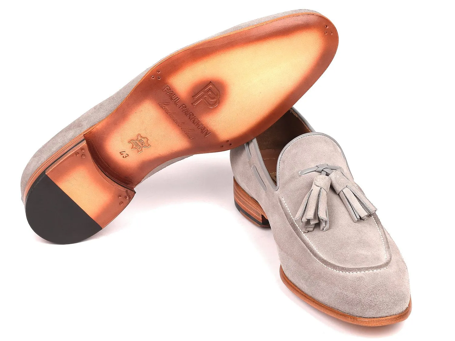 Paul Parkman Schuhe Paul Parkman Herren Wildleder Quasten-Loafer in Grau
