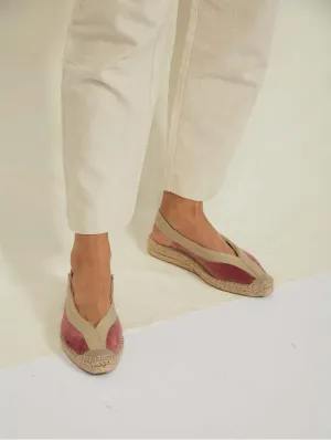 Pedraza Velvet Vegan Slingback Espadrille Sandalen | Rosa