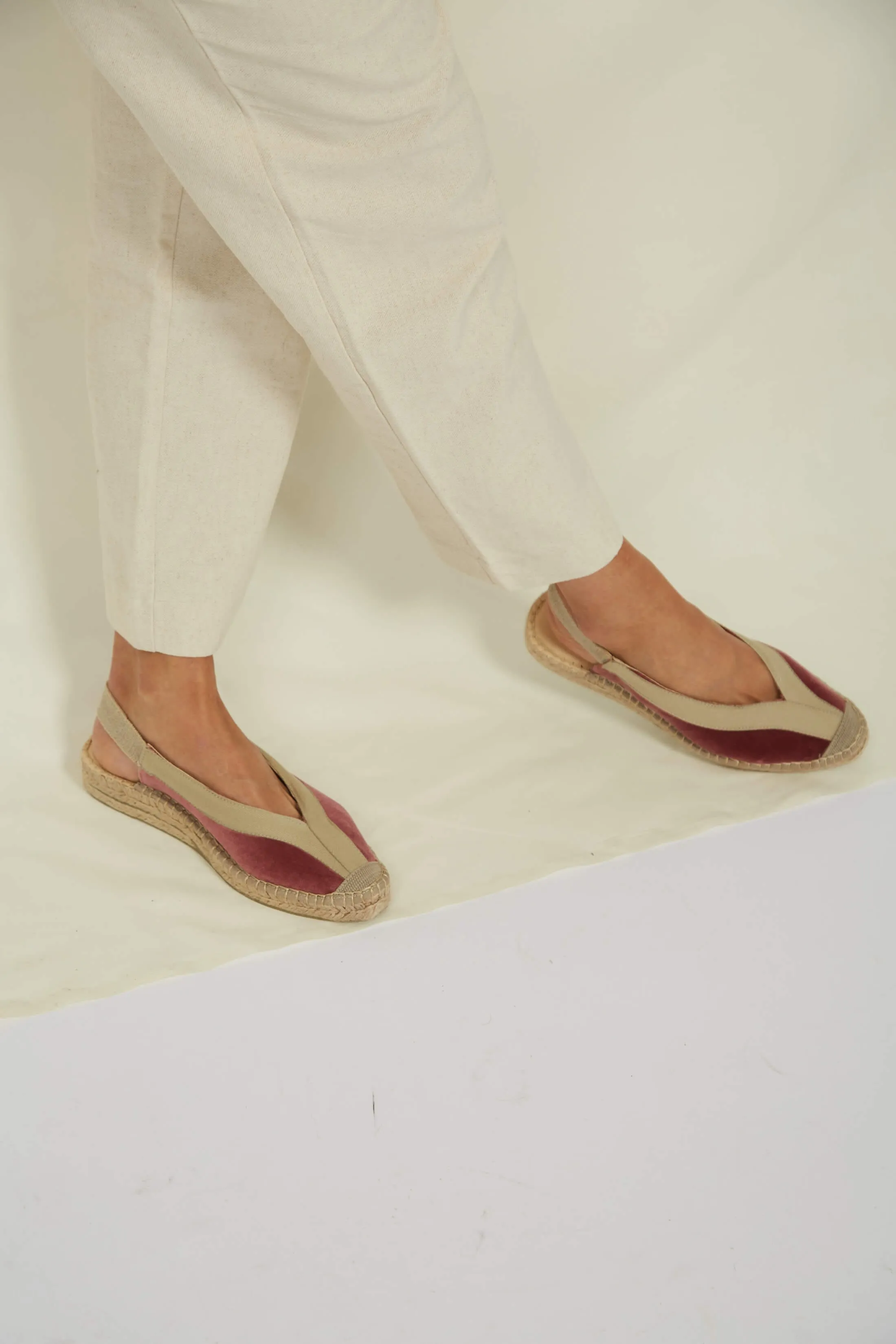 Pedraza Velvet Vegan Slingback Espadrille Sandalen | Rosa