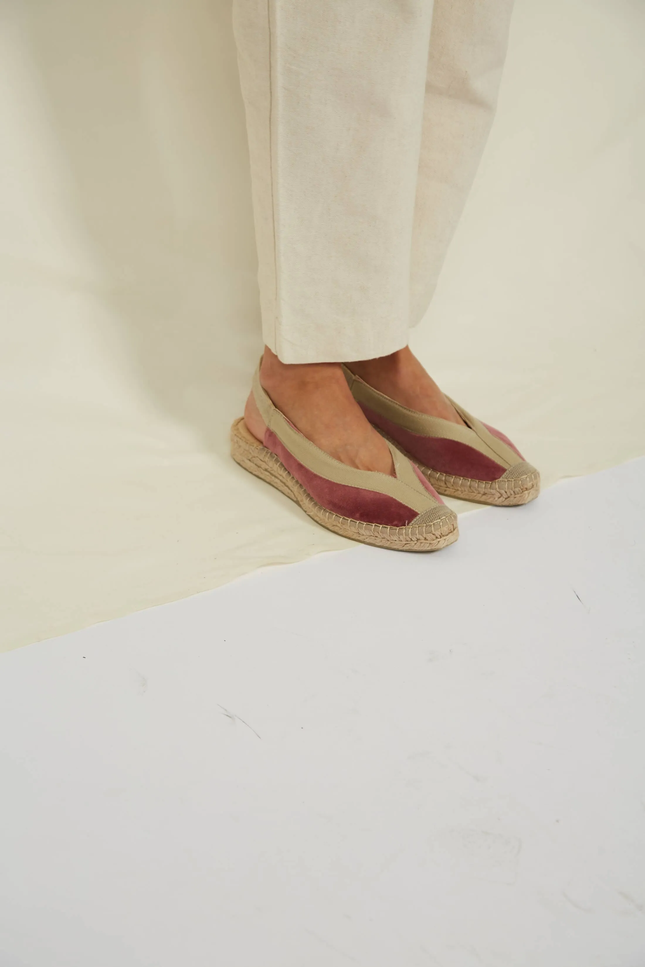 Pedraza Velvet Vegan Slingback Espadrille Sandalen | Rosa