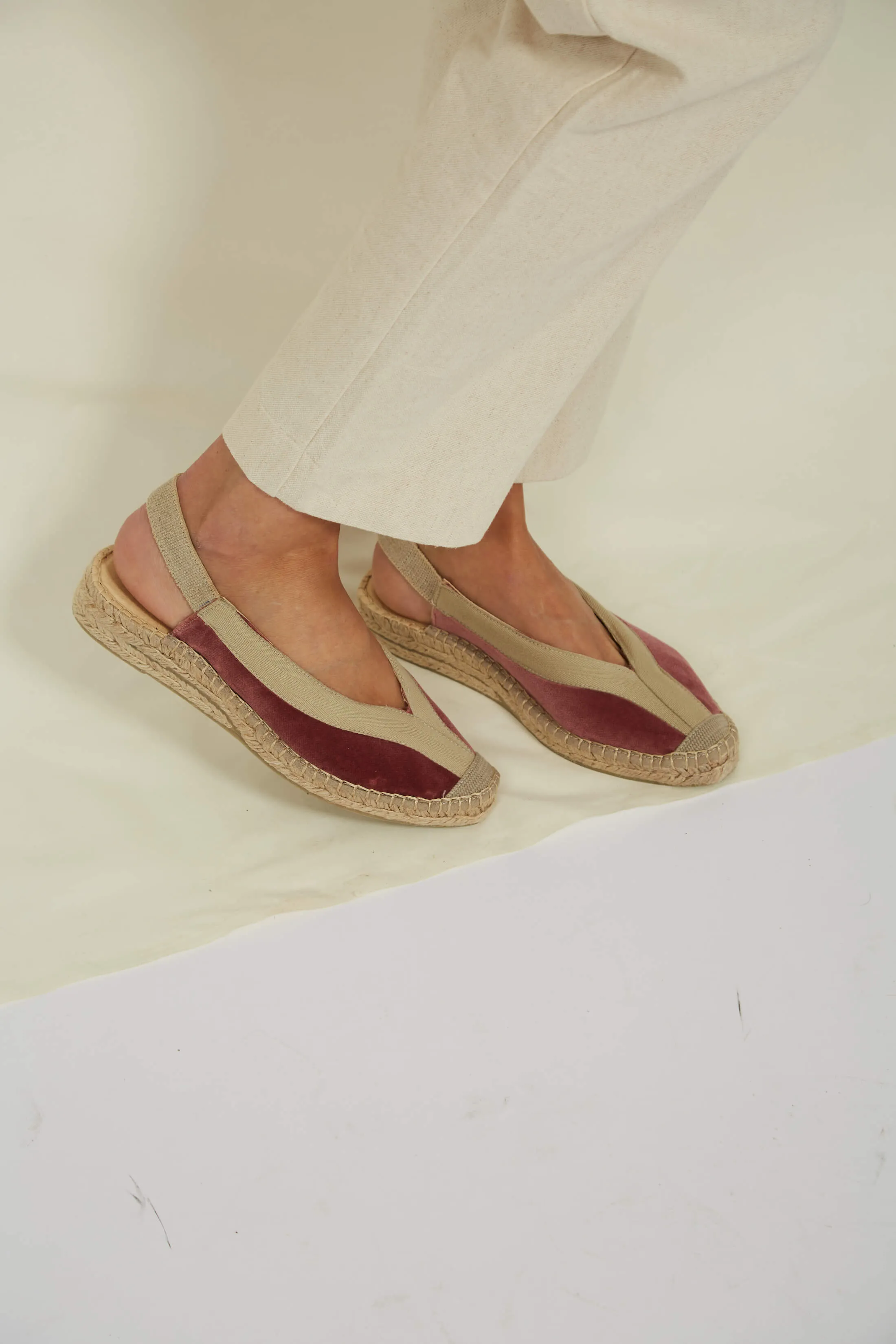Pedraza Velvet Vegan Slingback Espadrille Sandalen | Rosa