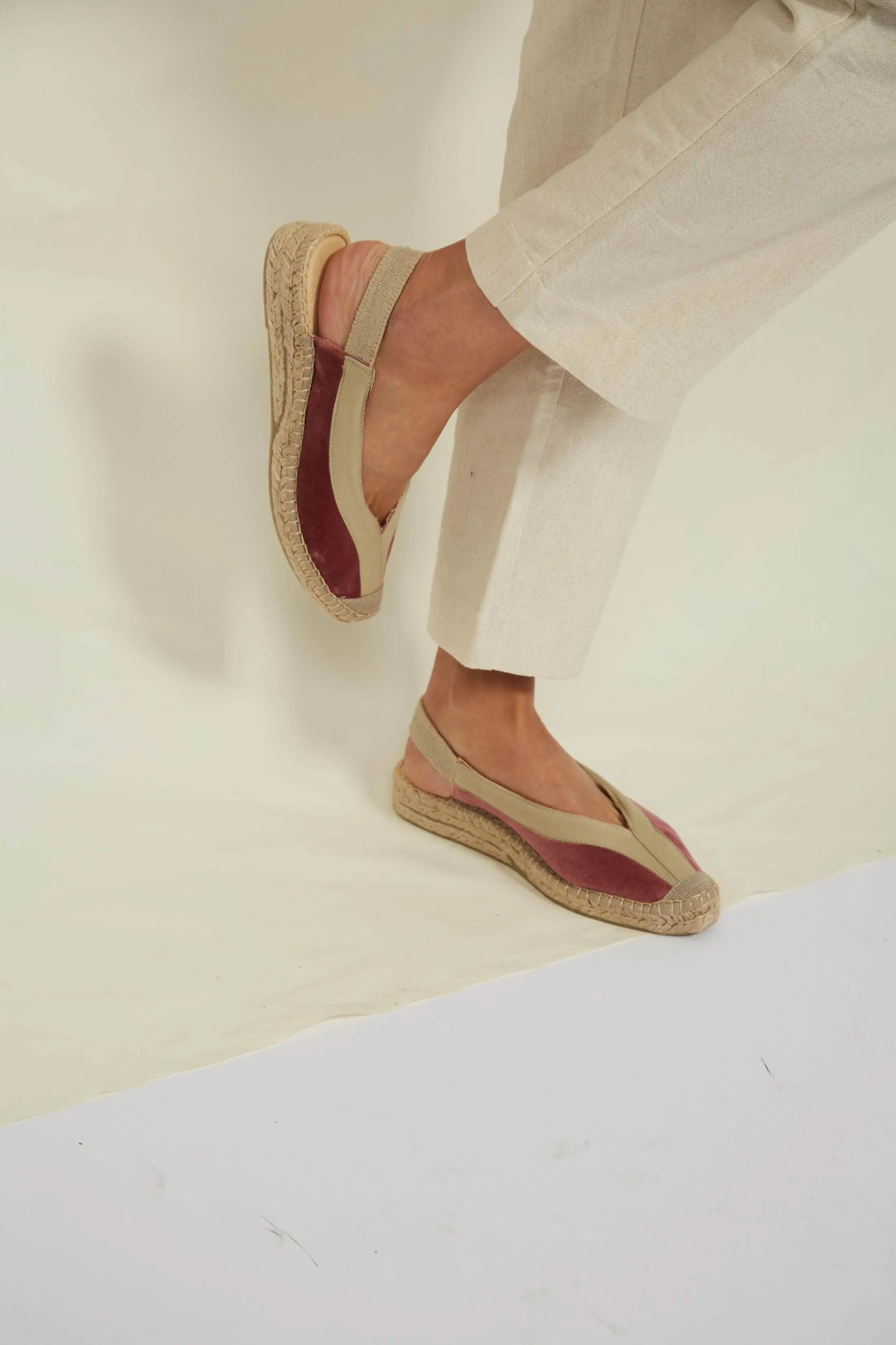 Pedraza Velvet Vegan Slingback Espadrille Sandalen | Rosa