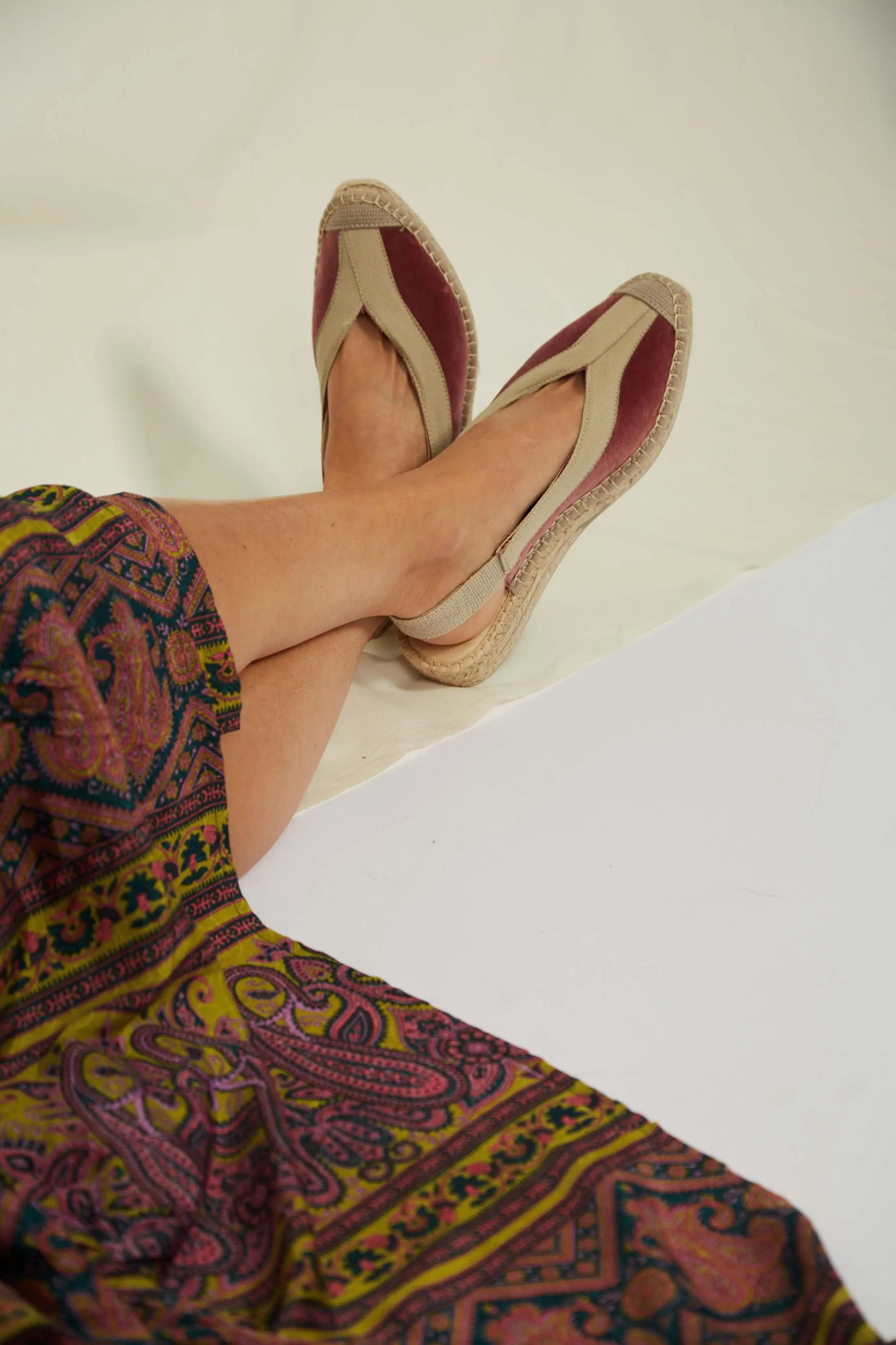 Pedraza Velvet Vegan Slingback Espadrille Sandalen | Rosa