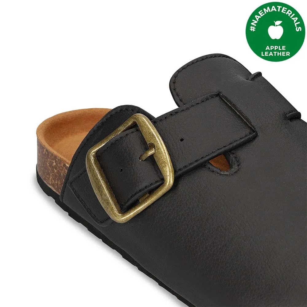 Poda Unisex Vegane Apfel-Leder Mule Sandalen | Schwarz