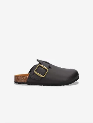 Poda Unisex Vegane Apfel-Leder Mule Sandalen | Schwarz