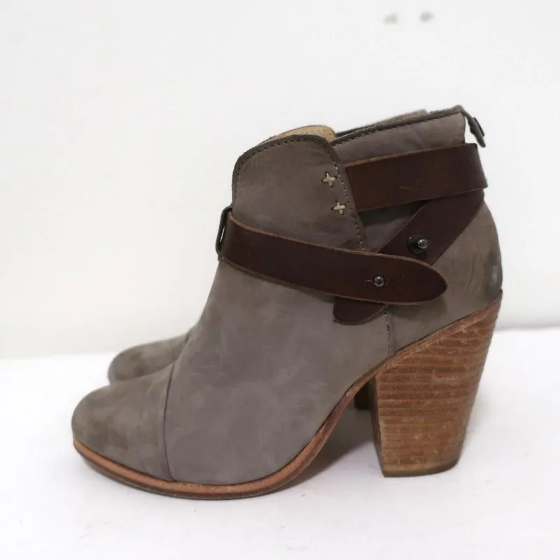 Rag & Bone Harrow Knöchelstiefel Grau Wildleder & Braun Leder Größe 35