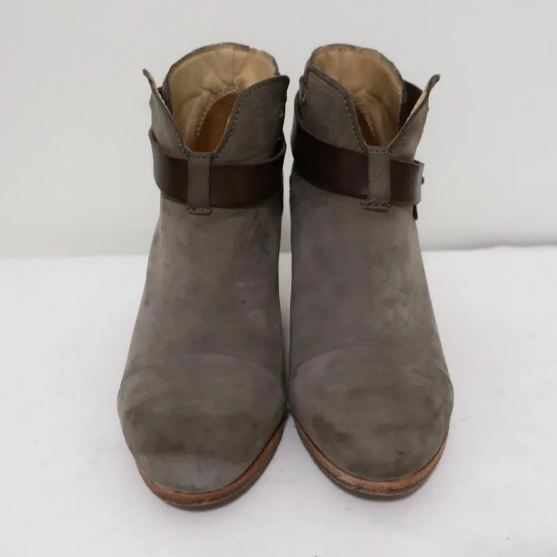 Rag & Bone Harrow Knöchelstiefel Grau Wildleder & Braun Leder Größe 35