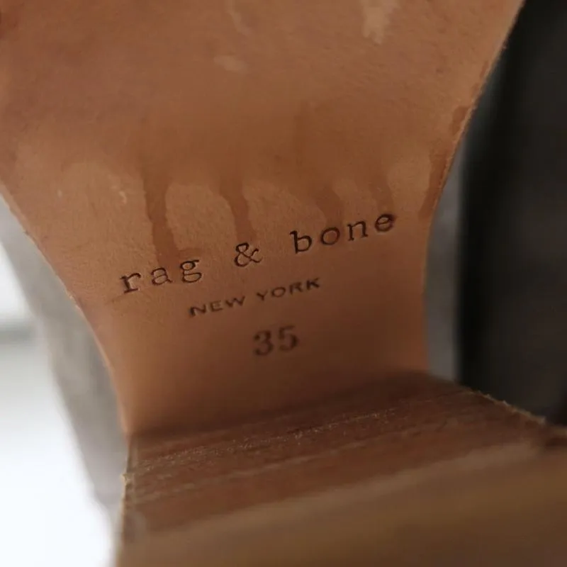 Rag & Bone Harrow Knöchelstiefel Grau Wildleder & Braun Leder Größe 35