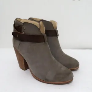 Rag & Bone Harrow Knöchelstiefel Grau Wildleder & Braun Leder Größe 35