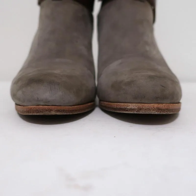 Rag & Bone Harrow Knöchelstiefel Grau Wildleder & Braun Leder Größe 35
