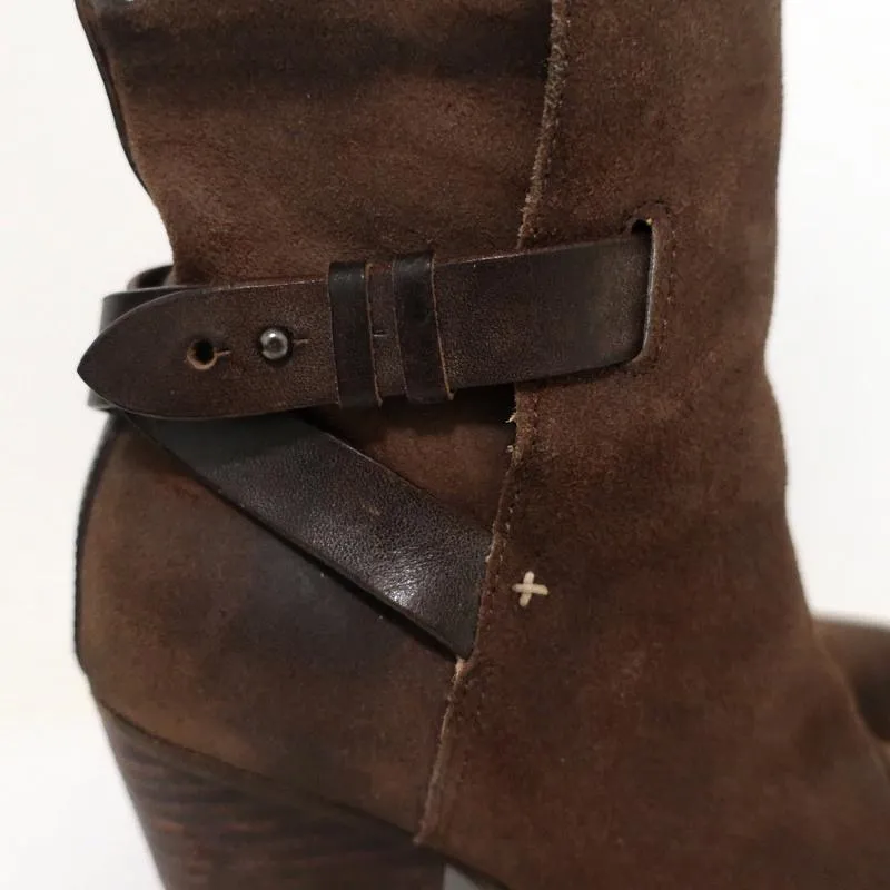 Rag & Bone Kinsey Stiefeletten Braun Wildleder & Leder Größe 38 Absatz