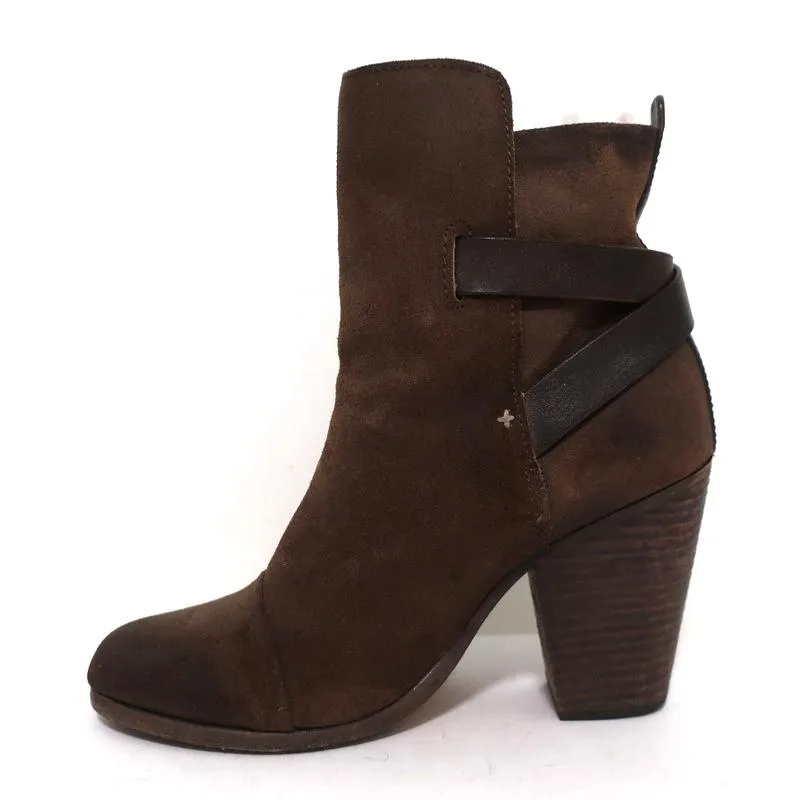 Rag & Bone Kinsey Stiefeletten Braun Wildleder & Leder Größe 38 Absatz