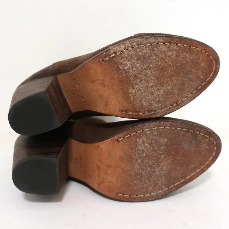 Rag & Bone Kinsey Stiefeletten Braun Wildleder & Leder Größe 38 Absatz