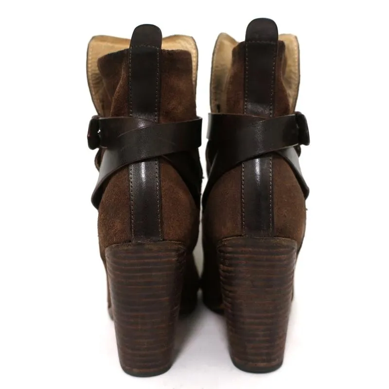 Rag & Bone Kinsey Stiefeletten Braun Wildleder & Leder Größe 38 Absatz