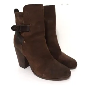 Rag & Bone Kinsey Stiefeletten Braun Wildleder & Leder Größe 38 Absatz